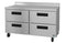 Refrigerator, Two Section Worktop, Stainless Drawers