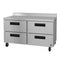 Refrigerator, Two Section Worktop, Stainless Drawers