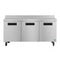 Refrigerator, Three Section Worktop, Stainless Doors with Lock