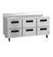 Refrigerator, Three Section Worktop, Stainless Drawers