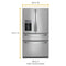 36-inch Wide 4 Door Refrigerator with Prep and Store Bins - 26 Cu. Ft.