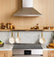 48" Wall-Mounted Pyramid Chimney Vent Hood with Air Quality Sensors