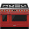 SMEG CPF48UGMR Portofino Pro-Style Dual Fuel Range, Red, 48" x 25"