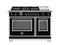 BERTAZZONI HER486BTFGMNET 48 inch All-Gas Range 6 Brass Burner and Griddle Nero Matt