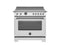 BERTAZZONI HER365ICFEPXT 36 inch Induction Range, 5 Heating Zones and Cast Iron Griddle, Electric Self-Clean Oven Stainless Steel