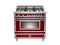 BERTAZZONI HER366GASVI 36 inch All Gas Range, 6 Brass Burner Matt Burgundy