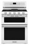 KITCHENAID KFGD500EWH 30-Inch 5 Burner Gas Double Oven Convection Range - White