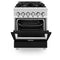 ZLINE 24" 2.8 cu. ft. Dual Fuel Range with Gas Stove and Electric Oven in Stainless Steel and Blue Gloss Door (RA-BG-24)