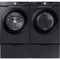 Samsung WF45T6000AV 27 Inch Front Load Washer & Samsung DVE45T6000V 27 Inch Electric Dryer with Samsung WE402NV 27 Inch Pedestal for Smart Front Load Washer and Dryer: Brushed Black