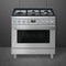 SMEG CPF36UGMX Portofino Pro-Style Dual Fuel Range, Stainless Steel, 36" x 25"