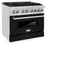 ZLINE 36 in. Professional Dual Fuel Range with Blue Gloss Door RABG36