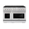 ZLINE KITCHEN AND BATH SGRBR48 ZLINE 48 in. 6.7 cu. ft. Double Oven Gas Range in Stainless Steel with 8 Brass Burners (SGR-BR-48)