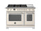 BERTAZZONI HER486BTFGMAVT 48 inch All-Gas Range 6 Brass Burner and Griddle Avorio