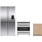 Fisher & Paykel 3-Piece Package RF203QDUVX1 36 Inch Counter Depth Freestanding 4-Door French Door Refrigerator and OR36SDG4X1 36 Inch Freestanding Gas Range and DW24U6I1 24 Inch Fully Integrated Panel Ready Dishwasher