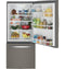 GE Appliances GDE21EMKES Bottom Freezer Refrigerators Fingerprint Resistant Slate – Catalog Photo