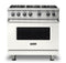 Viking VGR5366BPWLP Freestanding Ranges Pure White Front View