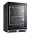 XO Appliance XOU24BCGBR Compact Refrigerators Black Glass Front View