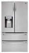 LG LMXS28626S French Door Refrigerators Stainless Steel Front View