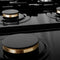 ZLINE RTSBR36 Gas Cooktops Durasnow Stainless Steel With Brass Burners – Lifestyle Photo