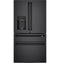 CAFE CXE22DP3PD1 French Door Refrigerators Matte Black – Side Profile