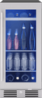 Zephyr PRB15C01CG Specialty Refrigerators Stainless Steel + Glass Front View