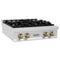 ZLINE RTSZ30G Gas Cooktops Gold Accents Front View