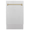 ZLINE DWVZSN18CB Built-In Dishwashers Champagne Bronze Front View