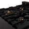 ZLINE RTBBR30 Gas Cooktops Black Stainless With Brass Burners – Control Panel