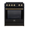 Forno FFSIN098230BLK Slide-In Ranges 0 Front View