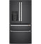 CAFE CXE22DP3PD1 French Door Refrigerators Matte Black Front View
