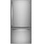 GE Appliances GDE25EYKFS Bottom Freezer Refrigerators Fingerprint Resistant Stainless Front View