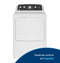 GE Appliances ETD48EASWWB Front Load Dryers White With Matte Black Backsplash Front View