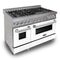 ZLINE RASWM60 Professional Ranges Durasnow Stainless Steel With White Matte Door Front View