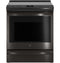 GE Appliances PSS93BPTS Slide-In Ranges Fingerprint Resistant Black Stainless Front View