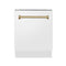 ZLINE DWVZWM24CB Built-In Dishwashers Champagne Bronze Front View