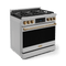 THOR KITCHEN RSG36BRZ 36 Inch Professional Gas Range With Tilt Panel Touch Control in Stainless Steel/bronze Gordon Ramsay Series - Rsg36-brz