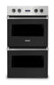 Viking VDOE130CS Double Wall Ovens Cast Black Front View