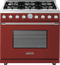 Superiore RD361GCRC Professional Ranges Red Matte, Chrome Front View