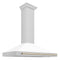 ZLINE KB4SNZWM48G Ducted Mount Hoods Gold Accents Front View