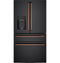 CAFE CVE28DP3ND1 French Door Refrigerators Matte Black – Angle View