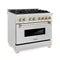 ZLINE RASZSN36G Professional Ranges Gold Front View
