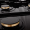 ZLINE RTBBR48 Gas Cooktops Black Stainless Steel With Brass Burners – Studio Shot