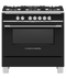 Fisher & Paykel OR36SCG4B1 Freestanding Ranges Black Front View