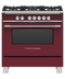 Fisher & Paykel OR36SCG4R1 Freestanding Ranges Red Front View