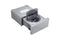 LG WD405CS Laundry Pedestals Brushed Platinum Steel – Lifestyle Photo