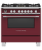 Fisher & Paykel OR36SCG6R1 Freestanding Ranges Red Front View