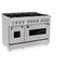 ZLINE RASSNBR48 Professional Ranges Durasnow Stainless Steel With Brass Burners Front View