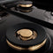ZLINE RTBR30 Gas Cooktops Stainless Steel With Brass Burners – Angle View