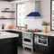 ZLINE 8654SNXBG30 Ducted Mount Hoods Blue Gloss – Lifestyle Photo