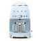 Smeg DCF02PBUS Coffee Makers And Grinders Glossy Pastel Blue Front View